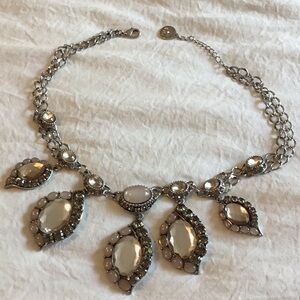 WHBM silver and taupe statement necklace! 17 inches
